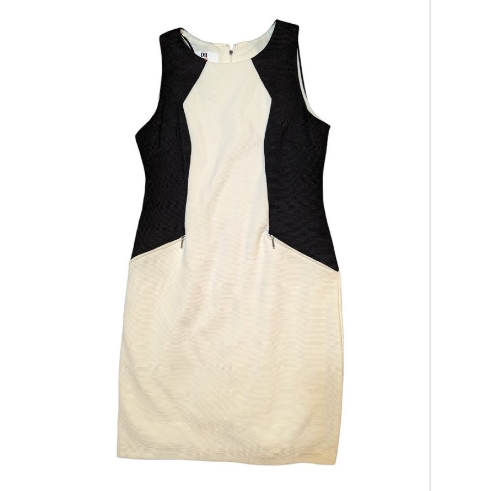 DR Collection Donna Ricco Stretchy Dress Black And White Sheath Size 10